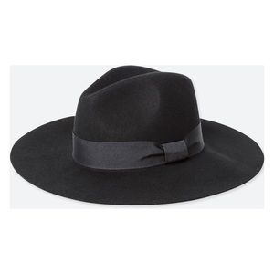 Women wool wide brim fedora hat